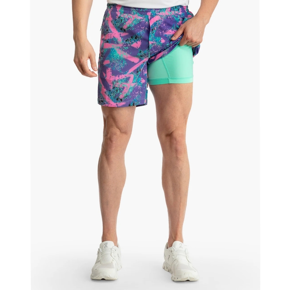 Birddogs Men's Boom Baysiders Gym Shorts Lined 9" Pink Purple Blue XL - Picture 6 of 8